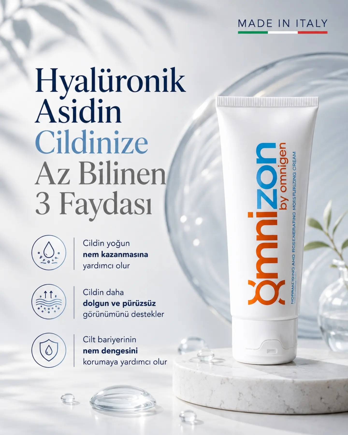 Hyalüronik Asidin cildinize az bilinen 3 faydası.